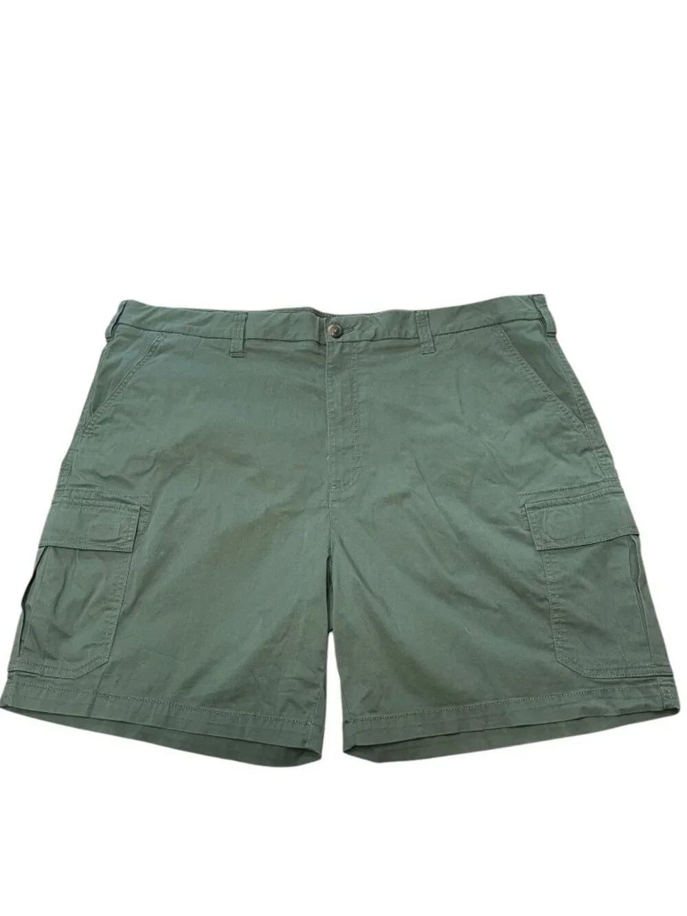 Mens Green Cargo Shorts 44W Lightweight Cotton Outdoor Wear